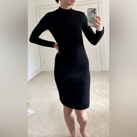 Oak + Fort Black Sweater Dress - Picture 1 of 7